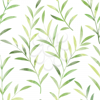 Floral seamless pattern. Leaves background. Nature ornamental texture with plant leaf.
