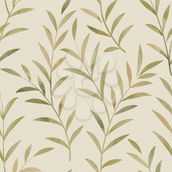 Floral seamless pattern. Leaves background. Nature ornamental texture with plant leaf.