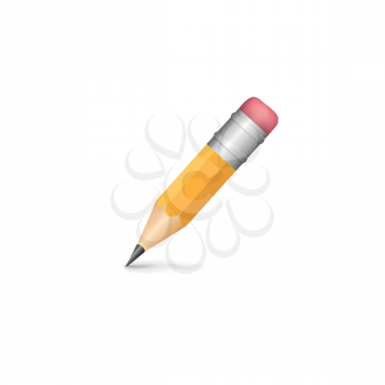 Sharpened detailed pencil isolated on white background. Vector illustration