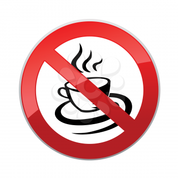 Drinks are not allowed. No coffee cup icon. Hot drinks symbol. Take away or take-out tea beverage sign.