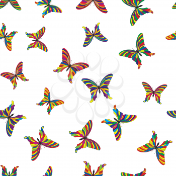 Butterfly seamless pattern. Summer holiday tropical background