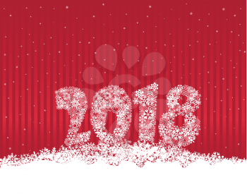 Christmas holiday snow background. Happy new 2018 Year greeting card design