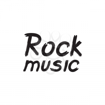Rock music lettering. Musical icon background. Rock'n'roll sign.