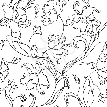 Floral seamless pattern. Flower background. Flourish garden texture with flowers.