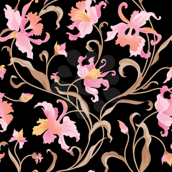 Floral seamless pattern. Flower background. Flourish garden texture with flowers.