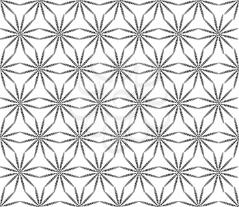 Abstact seamless pattern. Star shape floral texture. Dot ornament in ethnic oriental style