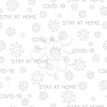 Virus epidemic seamless pattern. Backdrop with illustration of novel Coronavirus 2019-nCoV background.  Ornamental COVID-19 medical design. Abstract bacterium tile texture.