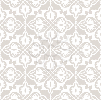 Flourish tiled oriental ethnic background. Arabic ornament with fantastic flowers and leaves. Wonderland motives of the paintings of ancient Indian fabric patterns. Floral seamless pattern. Branch with leaves ornament.