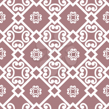 Abstract floral asian ornament. Seamless geometric pattern with swirl line ornament in oriental style.