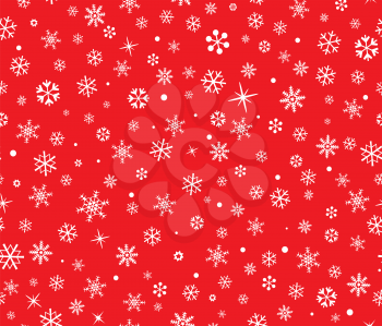 Snow seamless pattern. Abstract floral winter pattern with dots and snowflakes. Seasonal drawn texture. Winter holiday backdrop. Artistic stylish tiled background from Christmas collection.