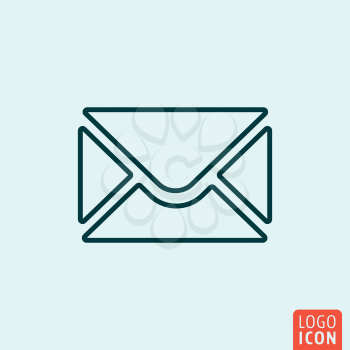 Envelope mail Icon logo line flat design. Vector illustration.