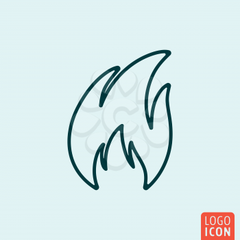 Fire Icon logo line flat design. Vector illustration.