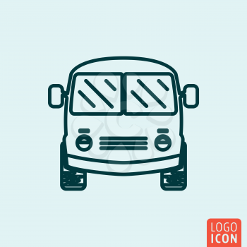 Mini bus Icon logo line flat design. Vector illustration.