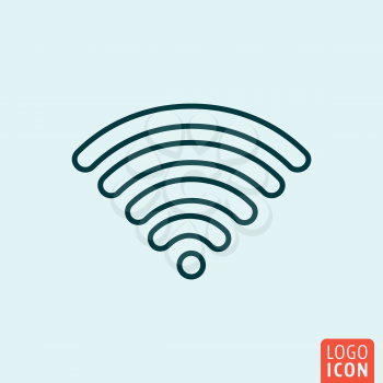 Wifi Icon logo line flat design. Vector illustration.