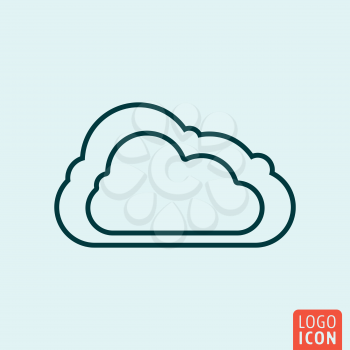Cloud Icon logo line flat design. Vector illustration.