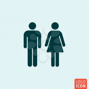 Gender icon. Gender logo. Gender symbol. Man and Woman icon isolated minimal design. Vector illustration.