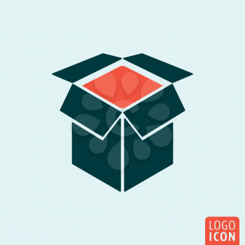 Box icon. Box logo. Box symbol. Box packaging icon isolated, minimal design. Vector illustration