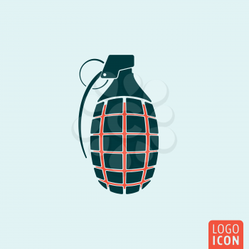 Grenade icon. Grenade logo. Grenade symbol. Hand grenade icon isolated, minimal design. Vector illustration
