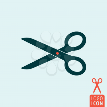 Scissor icon. Scissor logo. Scissor symbol. Scissors icon isolated, minimal design. Vector illustration