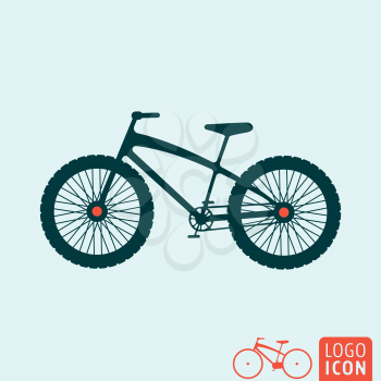 Bicycle icon. Bicycle logo. Bicycle symbol. Mountain bike icon isolated, minimal design. Vector illustration