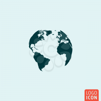 Earth globe icon. Earth globe icon. Earth globe logo. Earth globe symbol. Earth globe image. Minimal icon design. Vector illustration.