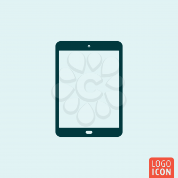 Tablet icon. Tablet logo. Tablet symbol. Tablet PC icon isolated. Computer pad icon minimal design. Vector illustration.