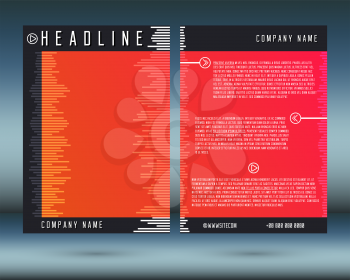 Brochure Flyer Template. Layout A4 size. Sound Wave Style. Vector design.