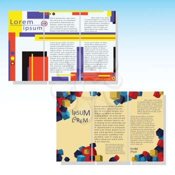 Set of abstract brochure template. Vector design.