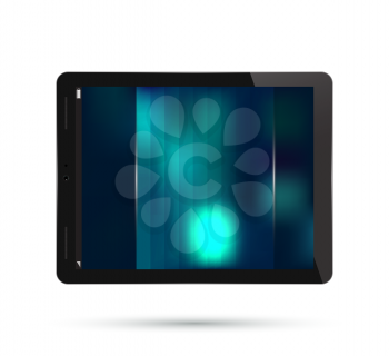 Tablet PC Isolated on White Background. Display Computer Pad. Screen Saver. Vector Illustration.