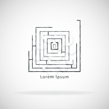 Element of Abstract Labyrinth. Idea logotype for corporate identity. Vector design.