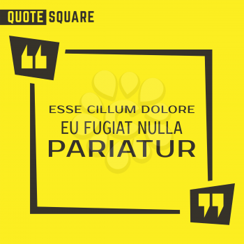 Quote Square Speech Text Box. Vector illustration.