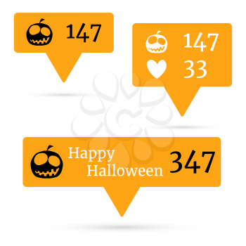 Happy Halloween Like Follower icons. Vector illustration.