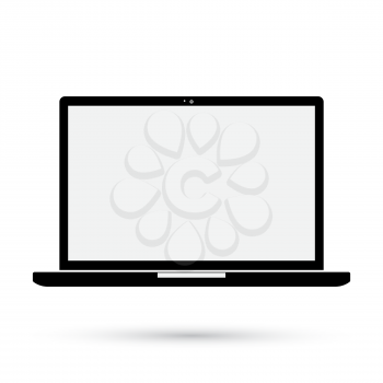 Computer Laptop icon. Black Notebook isolated. Vector illustration