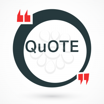 Quote Bubble Box. Quote Commas Note Message design. Vector illustration.