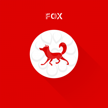 Fox Logo for corporate identity. Vector silhouette illustration.