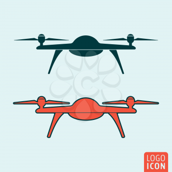 Drone icon. Drone logo. Drone symbol. Quadcopter icon isolated, minimal design. Vector illustration