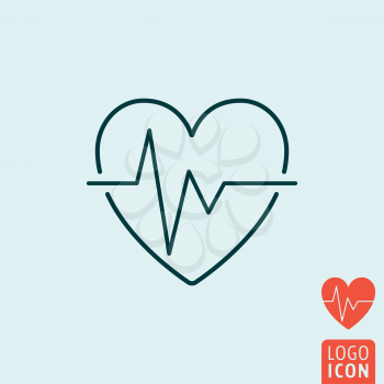 Heartbeat icon. Heartbeat symbol. Cardiogram icon isolated. Vector illustration