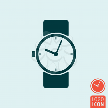 Clock icon. Clock symbol. Wrist watch icon isolated. Vector illustration