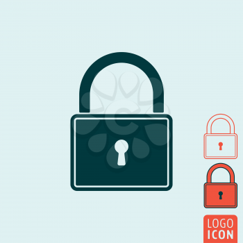 Lock icon. Lock symbol. Padlock icon isolated. Vector illustration