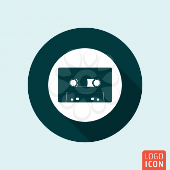 Audio cassette icon. Music cassette tape symbol. Vector illustration