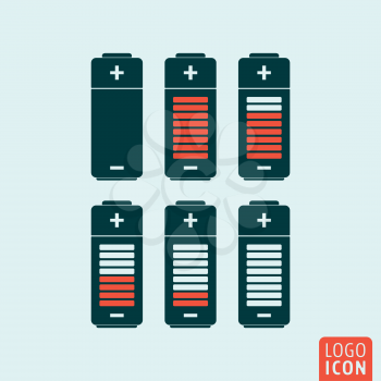Battery icon. Battery charge status symbol. Vector illustration