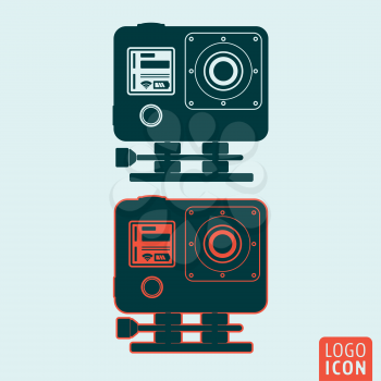 Action camera icon. Camera for filming extreme sport. Vector illustration.