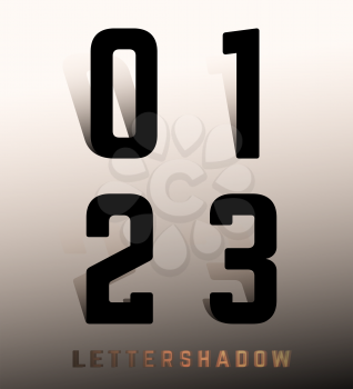 Number font template. Set of numbers 0, 1, 2, 3 logo or icon. Vector illustration.