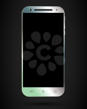 Smartphone template. Mobile phone with blank screen. Vector illustration.