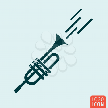 Trumpet icon isolated. Signal horn symbol. Vector illustration
