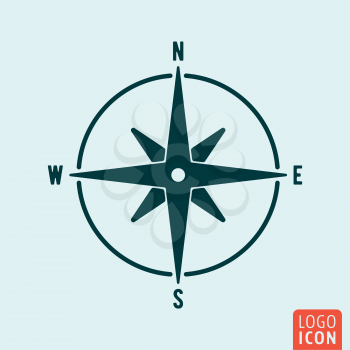 Compass icon isolated. Wind rose symbol. Navigation symbol. Vector illustration