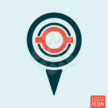Location map pin icon. Gps navigation symbol. Vector illustration.