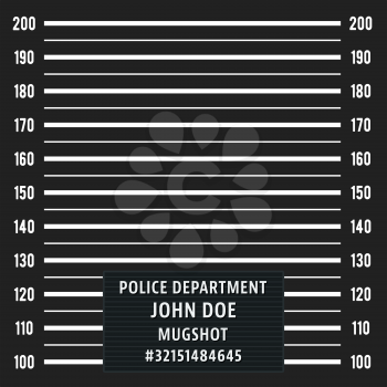 Police mugshot. Police lineup on black background. Vector illustration