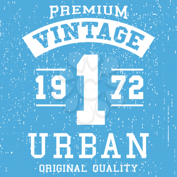T-shirt print design. Vintage urban stamp. Printing and badge, applique, label for t-shirts, jeans, casual wear. Vector illustration.