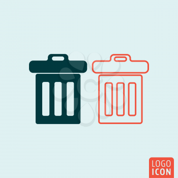 Trash icon. Trash basket symbol. Vector illustration